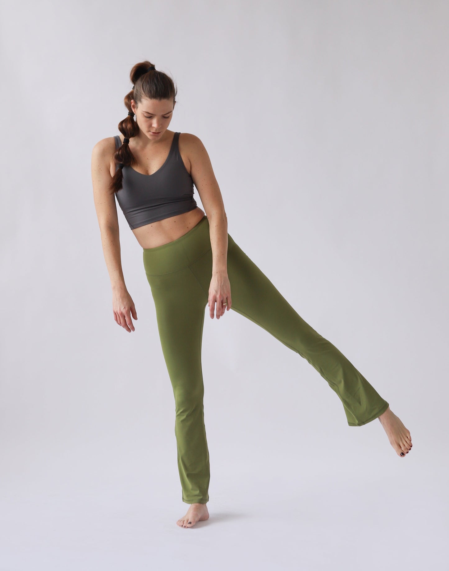 Flared Harper legíny Green Joga - Buttery soft